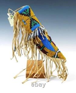 10 Beaded Leather Knife Sheaths Handmade Western Suede Covers Wholesale