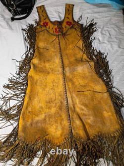 100% Indian wine native American buckskin dress