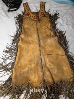 100% Indian wine native American buckskin dress