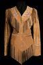100% Native American Western Women's Leather Jacket with Fringe