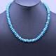 10mm Blue Kingman Turquoise Beaded Necklace, Large Chunky Southwestern Rondelle