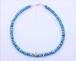 10mm Blue Kingman Turquoise Beaded Necklace, Large Chunky Southwestern Rondelle
