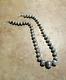 16 Old 1940's Navajo Graduated Sterling PEARLS Stamped Design Bead Necklace