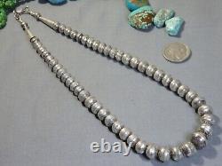 17.5 SUNRAY Stamped NAVAJO PEARLS 6-12mm STERLING Silver Bench Beads on Chain