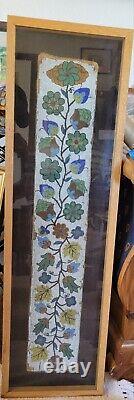 1800's antique and RARE Native American beaded panel framed 5.5 x 33