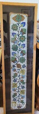 1800's antique and RARE Native American beaded panel framed 5.5 x 33