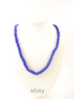 1800s Native American Cobalt Glass Trade Beads on Dear Skin Strands