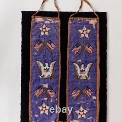 1900's Antique Sioux Beaded Horse Martingale Indian Old Costume PATRIOTIC