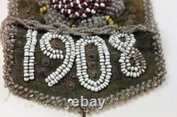 1908 Native American Beaded Whimsey Wall Pocket Act of DEFIANCE
