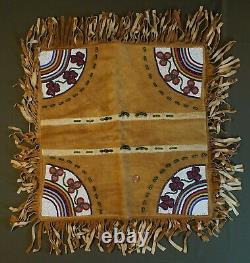 1910 20's Native American Great Lakes Woodlands Beaded Pillow Case Moose Hide