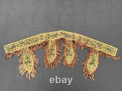 1920's Native American Beaded Hide Belt With Four Decorated Fringed Tassels