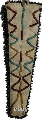 1920's Native American Central Plains Beaded Scissors Case 5x2 Great Cond! Cpix