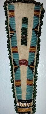 1920's Native American Central Plains Beaded Scissors Case 5x2 Great Cond! Cpix