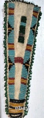 1920's Native American Central Plains Beaded Scissors Case 5x2 Great Cond! Cpix
