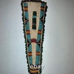 1920's Native American Central Plains Beaded Scissors Case 5x2 Great Cond! Cpix