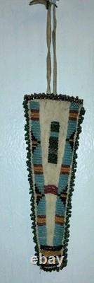 1920's Native American Central Plains Beaded Scissors Case 5x2 Great Cond! Cpix