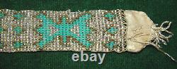 1930's Native American Indian Beaded Belt of Gold & Clear Faceted Beads