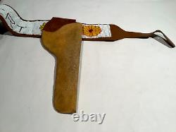 1940's-1970's NATIVE AMERICAN INDIAN BEADED BELT LETTERED SQUIRT WITH HOLSTER