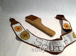 1940's-1970's NATIVE AMERICAN INDIAN BEADED BELT LETTERED SQUIRT WITH HOLSTER