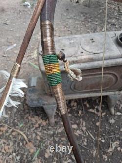 1940s NATIVE AMERICAN SHORT BOW RECURVE/ 2 ARROWS HANDMADE HTF