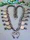 1940s+ NAVAJO Coin Silver MERCURY DIME Fluted Beads 26 SQUASH BLOSSOM Necklace