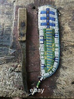 19th C Native American Beaded Knife Sheath