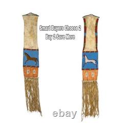 2 Pcs Native American Style Cheyenne Beaded Pipe bag Cree Sioux Tobacco pouch