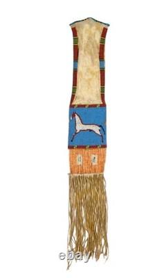 2 Pcs Native American Style Cheyenne Beaded Pipe bag Cree Sioux Tobacco pouch
