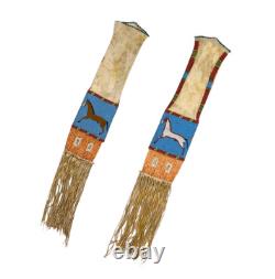2 Pcs Native American Style Cheyenne Beaded Pipe bag Cree Sioux Tobacco pouch