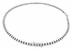 20 Navajo Pearls Sterling Silver 5mm Beads Necklace