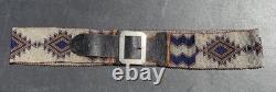 20's 30's Early Navajo Native American Glass Beaded Western Belt With Buckle WOW