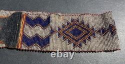 20's 30's Early Navajo Native American Glass Beaded Western Belt With Buckle WOW