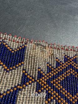 20's 30's Early Navajo Native American Glass Beaded Western Belt With Buckle WOW