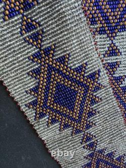 20's 30's Early Navajo Native American Glass Beaded Western Belt With Buckle WOW