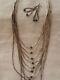 28 Vtg Native American Navajo Liquid Silver Beaded Necklace Earrings Set 68.95g