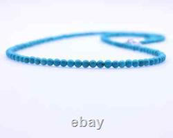 3.5mm small Kingman Arizona Blue Turquoise Beaded Gemstone Tiny Gem Necklace