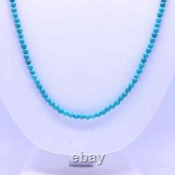 3.5mm small Kingman Arizona Blue Turquoise Beaded Gemstone Tiny Gem Necklace