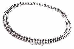 30 Navajo Pearls Sterling Silver 5mm Beads Necklace