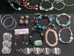 32 Pc Native American Style Semi-precious Bead Necklaces Bracelets Cuffs Lot +