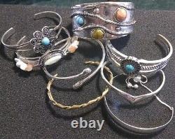 32 Pc Native American Style Semi-precious Bead Necklaces Bracelets Cuffs Lot +