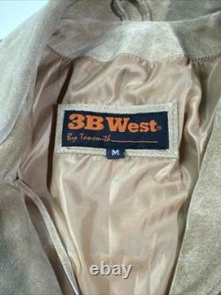 3B WEST Tansmith Suede Leather Fringe Beaded Native American Style Jacket Size M