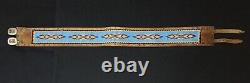 42-46 Wide Leather Beaded Geometeric Design Native American Indian Dance Belt