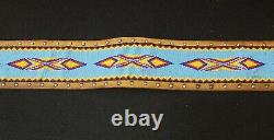 42-46 Wide Leather Beaded Geometeric Design Native American Indian Dance Belt