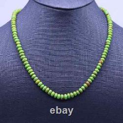 6mm Lime Green Kingman Arizona Mohave Turquoise Gemstone Layering Necklace