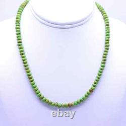 6mm Lime Green Kingman Arizona Mohave Turquoise Gemstone Layering Necklace