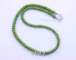 6mm Lime Green Kingman Arizona Mohave Turquoise Gemstone Layering Necklace