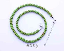 6mm Lime Green Kingman Arizona Mohave Turquoise Gemstone Layering Necklace