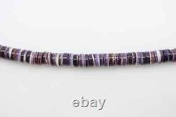 6mm Purple Wampum Quahog Heishi Eastern Native American Beaded Choker Necklace