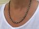 6mm Sterling Silver Alternating Pattern Navajo Pearls Southwest Beaded Necklace