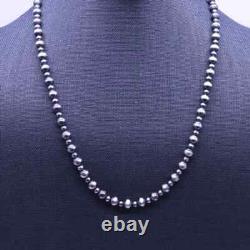 6mm Sterling Silver Alternating Pattern Navajo Pearls Southwest Beaded Necklace